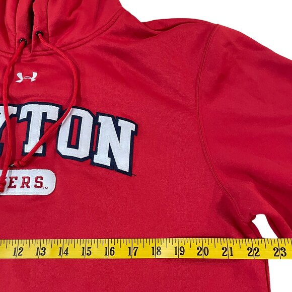 Under Armour Dayton Flyers Hoodie Men's Size Medium Red Sweatshirt - Picture 3 of 5